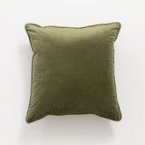 Renee Taylor Icon Velvet Cushion - Moss (Square Decorative Throw Pillow - 50 x 50cm)