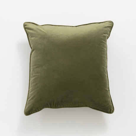 Renee Taylor Icon Velvet Cushion - Moss (Square Decorative Throw Pillow - 50 x 50cm)