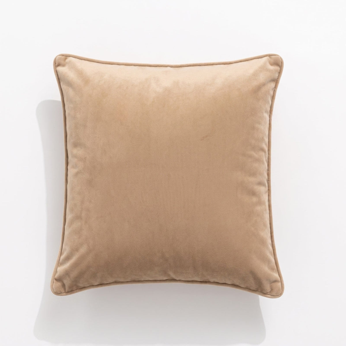 Renee Taylor Icon Velvet Cushion - Beige (Square Decorative Throw Pillow - 50 x 50cm)