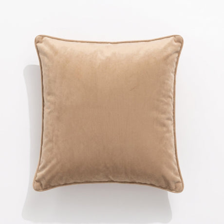 Renee Taylor Icon Velvet Cushion - Beige (Square Decorative Throw Pillow - 50 x 50cm)