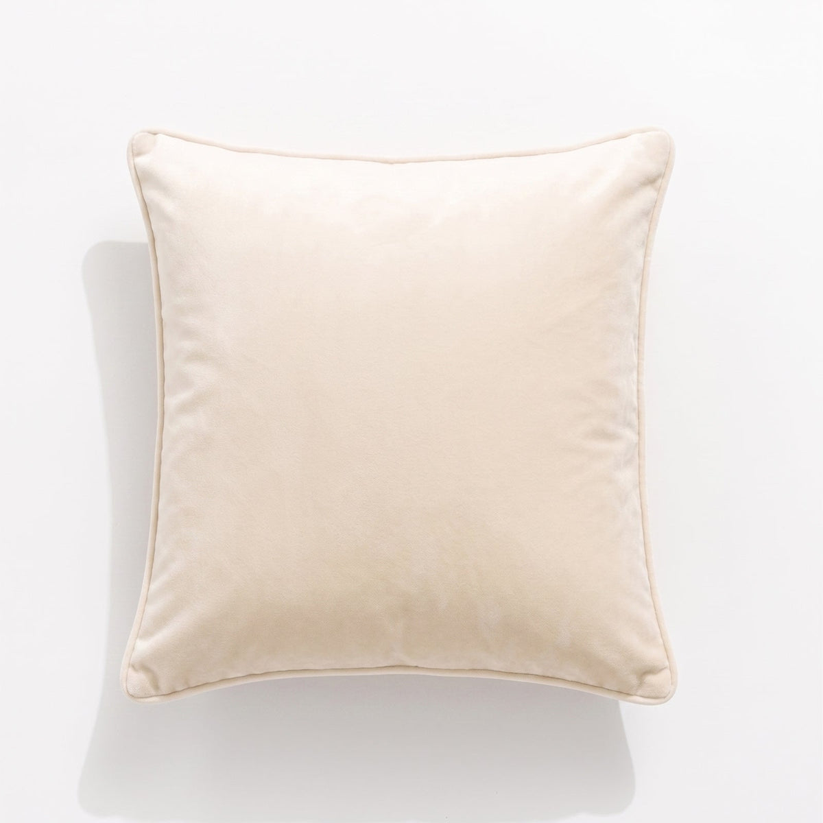 Renee Taylor Icon Velvet Cushion - Ivory (Square Decorative Throw Pillow - 50 x 50cm)