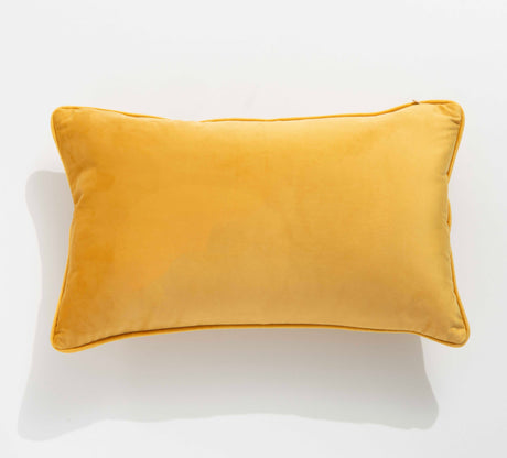 Renee Taylor Icon Velvet Cushion - Gold (Rectangle Decorative Throw Pillow - 30 x 50cm)