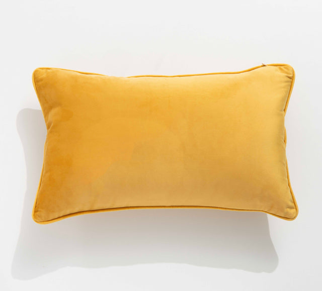 Renee Taylor Icon Velvet Cushion - Gold (Rectangle Decorative Throw Pillow - 30 x 50cm)