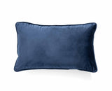 Renee Taylor Icon Velvet Cushion - Navy (Rectangle Decorative Throw Pillow - 30 x 50cm)