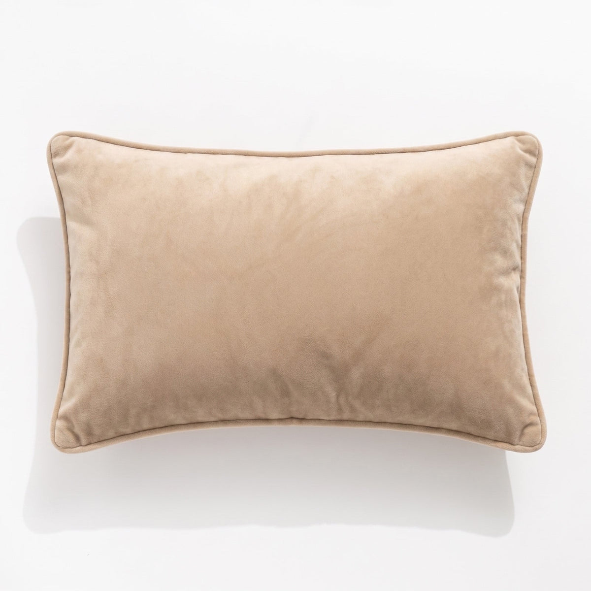 Renee Taylor Icon Velvet Cushion - Beige (Rectangle Decorative Throw Pillow - 30 x 50cm)