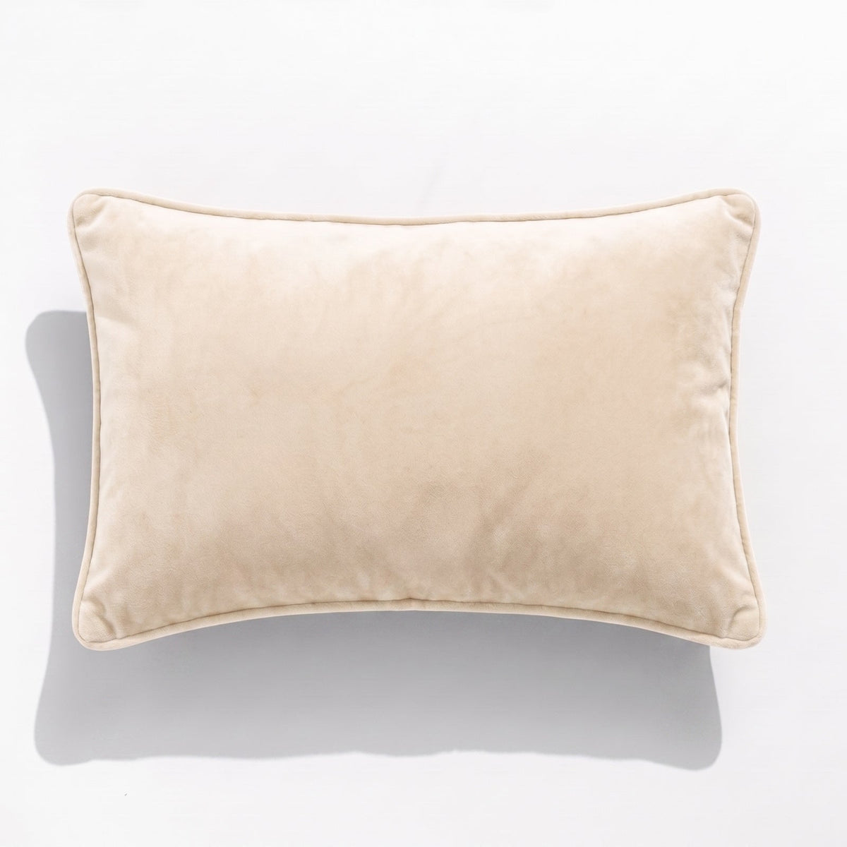 Renee Taylor Icon Velvet Cushion - Ivory (Rectangle Decorative Throw Pillow - 30 x 50cm)