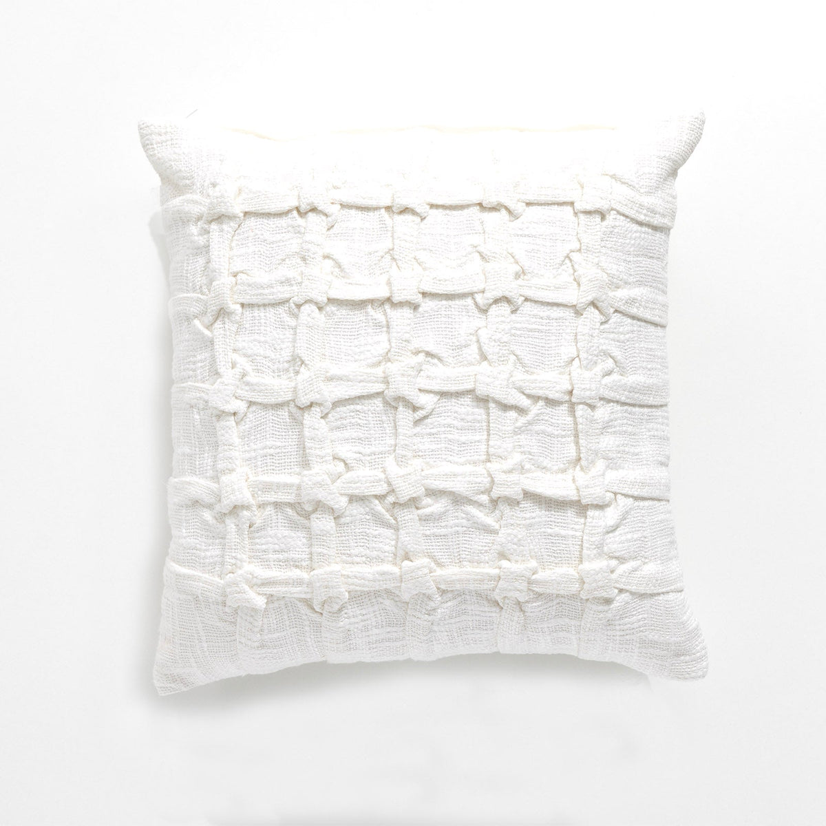 Renee Taylor Leiden Cotton Cushion - White (Square Decorative Throw Pillow - 50 x 50cm)