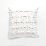 Renee Taylor Leiden Cotton Cushion - White (Square Decorative Throw Pillow - 50 x 50cm)