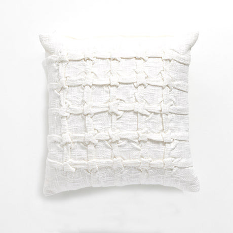 Renee Taylor Leiden Cotton Cushion - White (Square Decorative Throw Pillow - 50 x 50cm)