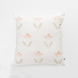 Renee Taylor Avani Cotton Cushion - Blush Floral (Square Decorative Throw Pillow - 50 x 50cm)