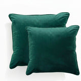 2x Renee Taylor Icon Velvet Cushion - Emerald (Square Decorative Throw Pillow Twin Pack - 50 x 50cm)