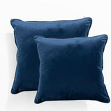 2x Renee Taylor Icon Velvet Cushion - Navy (Square Decorative Throw Pillow Twin Pack - 50 x 50cm)