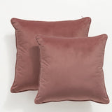 2x Renee Taylor Icon Velvet Cushion - Mahogany (Square Decorative Throw Pillow Twin Pack - 50 x 50cm)