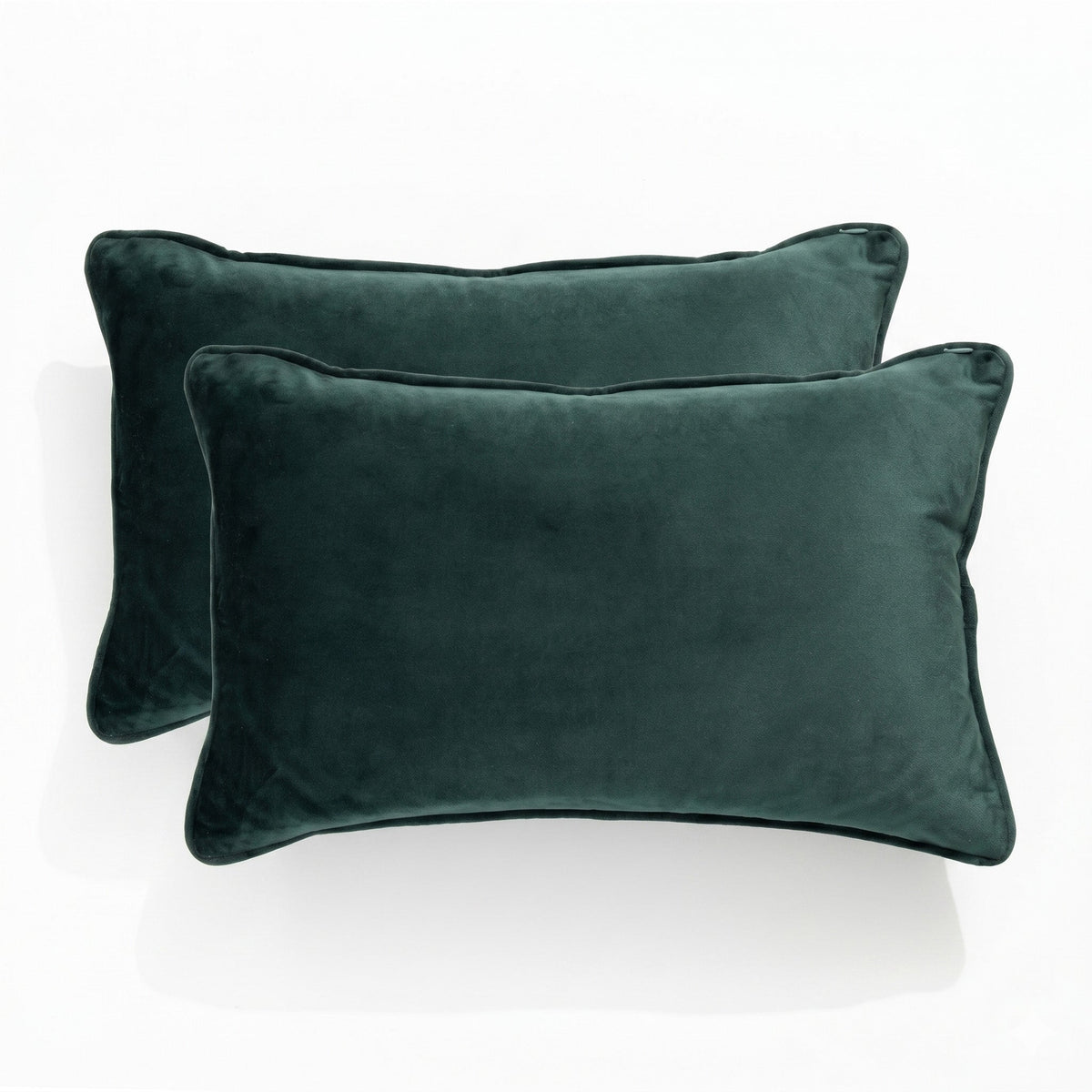 2x Renee Taylor Icon Velvet Cushion - Emerald (Rectangle Decorative Throw Pillow Twin Pack - 30 x 50cm)