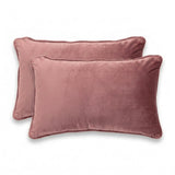 2x Renee Taylor Icon Velvet Cushion - Mahogany (Rectangle Decorative Throw Pillow Twin Pack - 30 x 50cm)