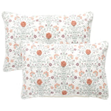 2x Renee Taylor Riva Cotton Cushion - Botanical Print (Rectangle Decorative Throw Pillow Twin Pack - 35 x 60cm)