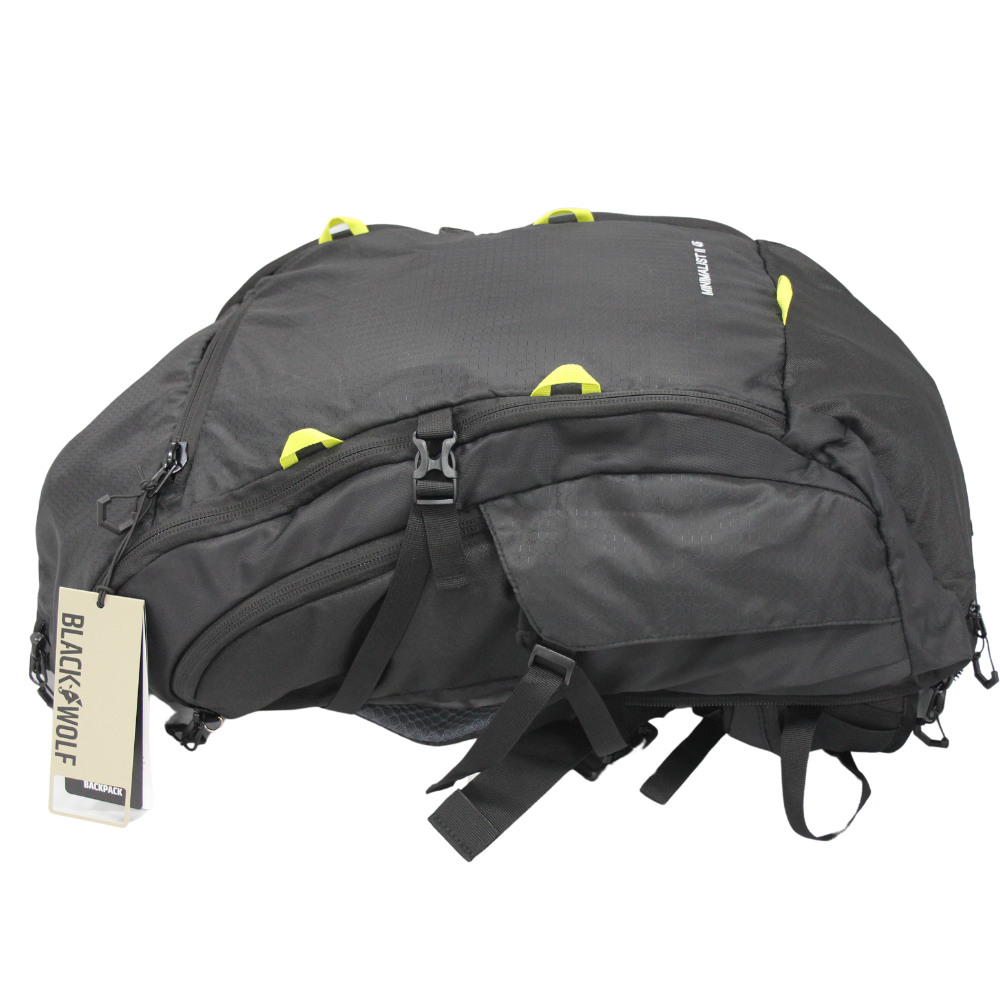 BlackWolf 45L Minimalist II Backpack Bag in Jet Black