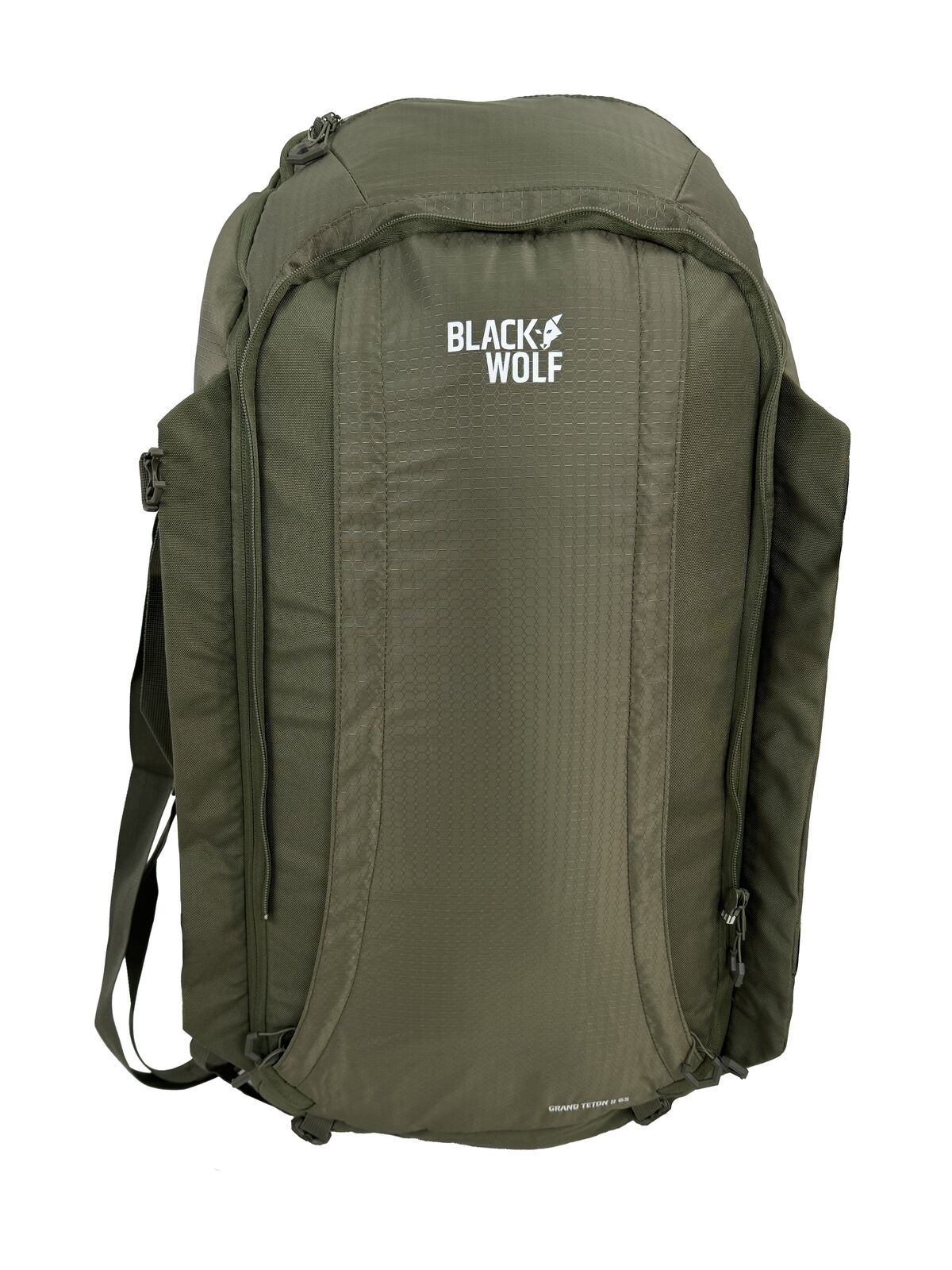 BlackWolf Grand Teton II Travel Backpack 65L + 20L Daypack RFID Laptop Sleeve Rain Cover in Moss