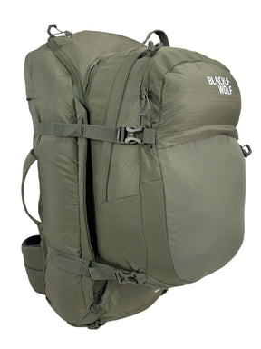 BlackWolf Grand Teton II 65L Travel Backpack w/ 20L Daypack - Moss Green (RFID Laptop Sleeve)