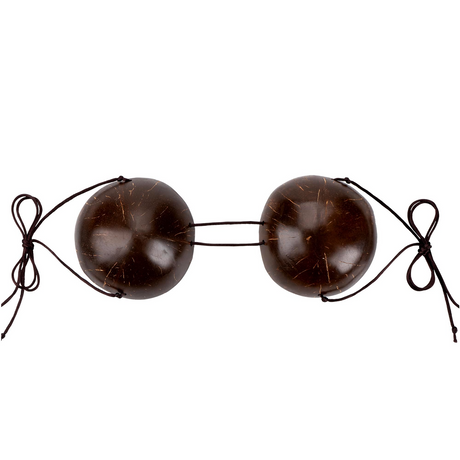 NATURAL COCONUT BRA Ladies Hawaiian Luau Bikini Bra Top Fancy Dress Costume Shell