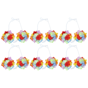 6x Flower Hawaiian Bra Bulk Pack - Lei/Luau Bikini Top Hula (Fancy Dress Costume)