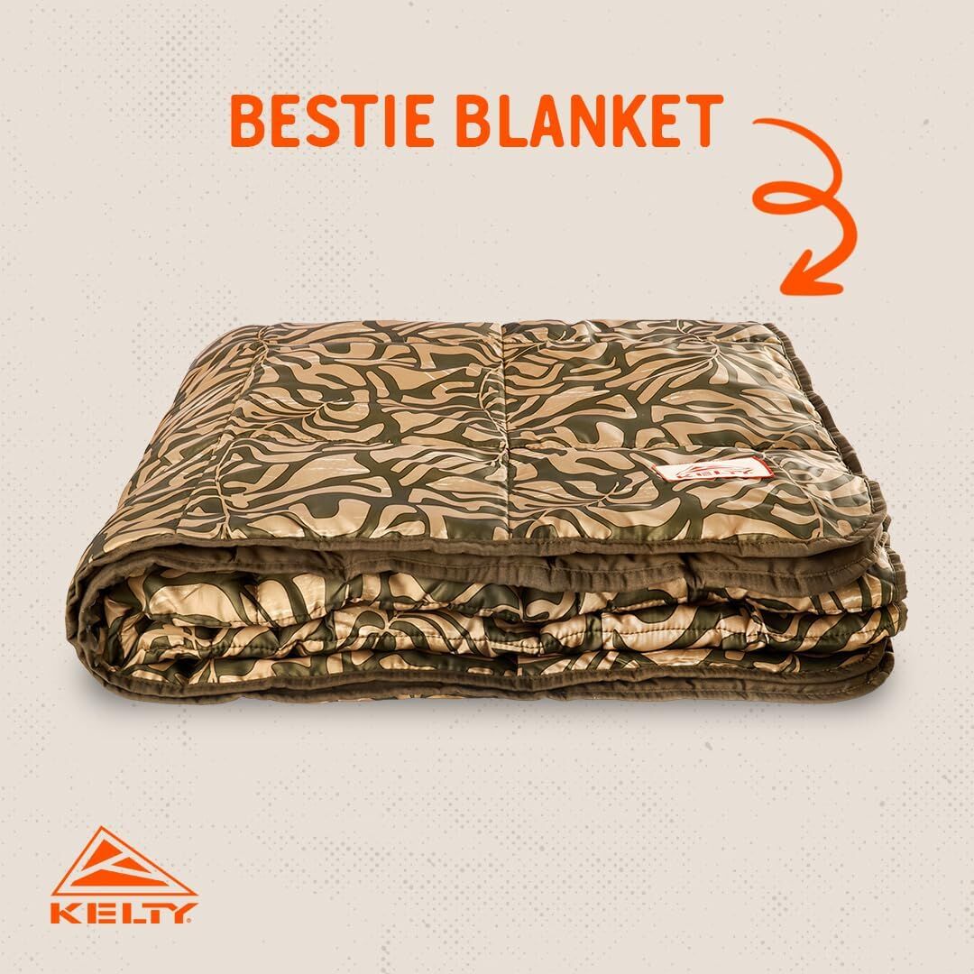 Kelty Bestie Blanket 1 Person Twin Large Lightweight Camping/Picnic Covering - Fern