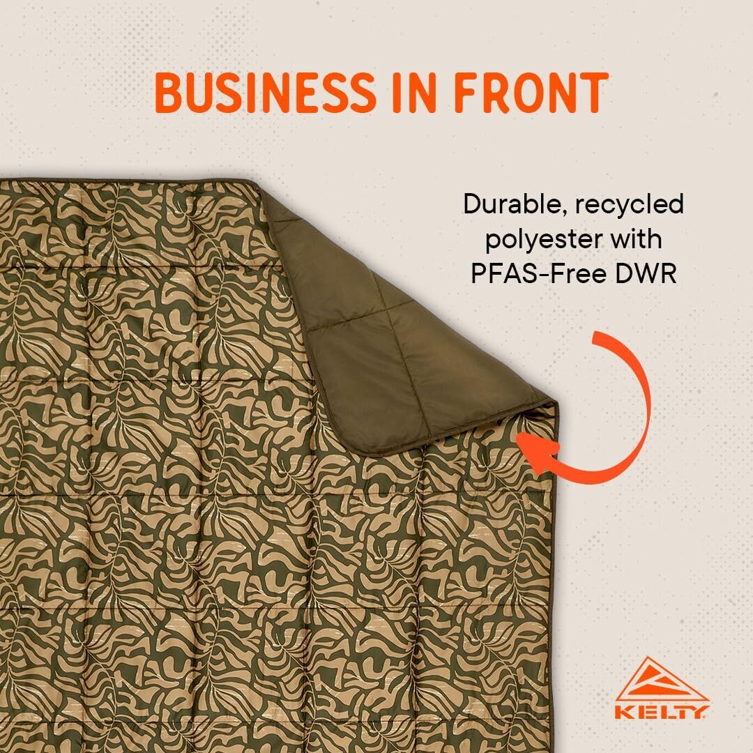 Kelty Bestie Blanket 1 Person Twin Large Lightweight Camping/Picnic Covering - Fern