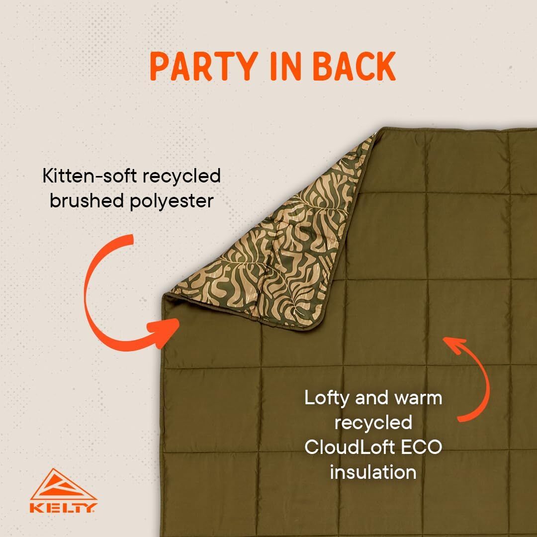 Kelty Bestie Blanket 1 Person Twin Large Lightweight Camping/Picnic Covering - Fern