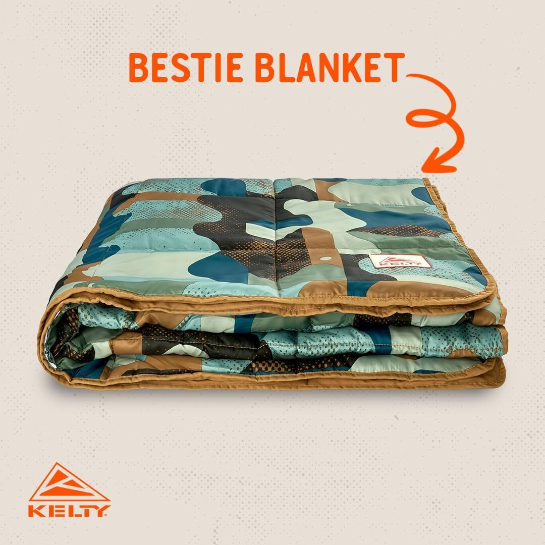 Kelty Bestie Blanket 1 Person Twin Large Lightweight Camping/Picnic Covering - Geo Natural