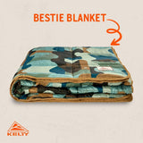 Kelty Bestie Blanket 1 Person Twin Large Lightweight Camping/Picnic Covering - Geo Natural