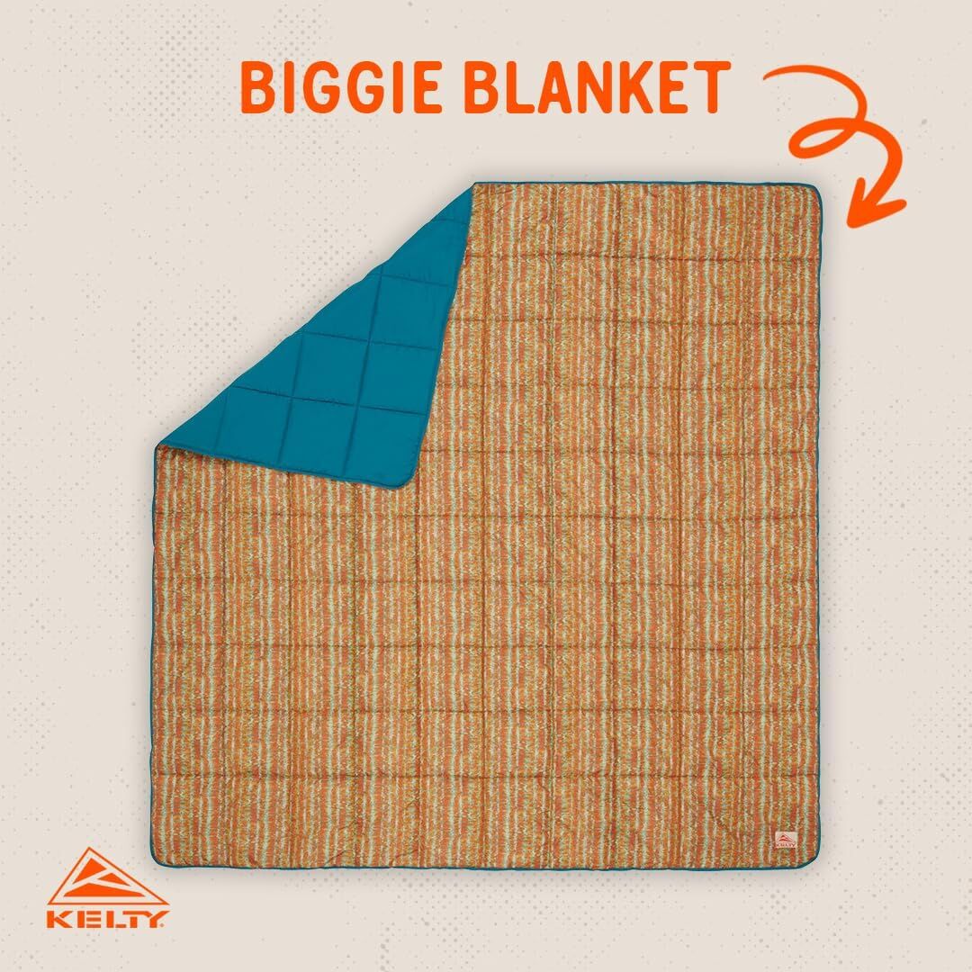 Kelty Biggie Blanket 2 Person Double/Queen Insulated Camping/Picnic Covering - Stormy Blue