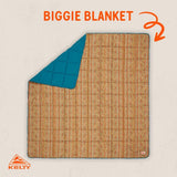 Kelty Biggie Blanket 2 Person Double/Queen Insulated Camping/Picnic Covering - Stormy Blue