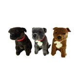 Bocchetta Lester 32cm Sitting Staffy Plush Toy - Brown (Realistic Stuffed Animal Dog Gift)