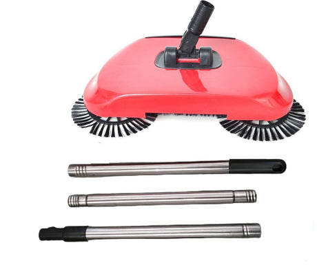 All-In-One Sweeper Vacuum Cleaner Non-Electric Broom Brush Hand-Push Spin 360