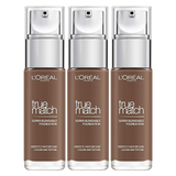 3x L'Oréal Paris True Match Liquid Foundation Pack - 11.N Dark Coffee