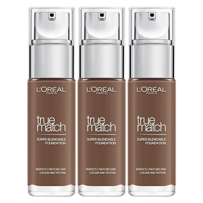 3x L'Oréal Paris True Match Liquid Foundation Pack - 11.N Dark Coffee