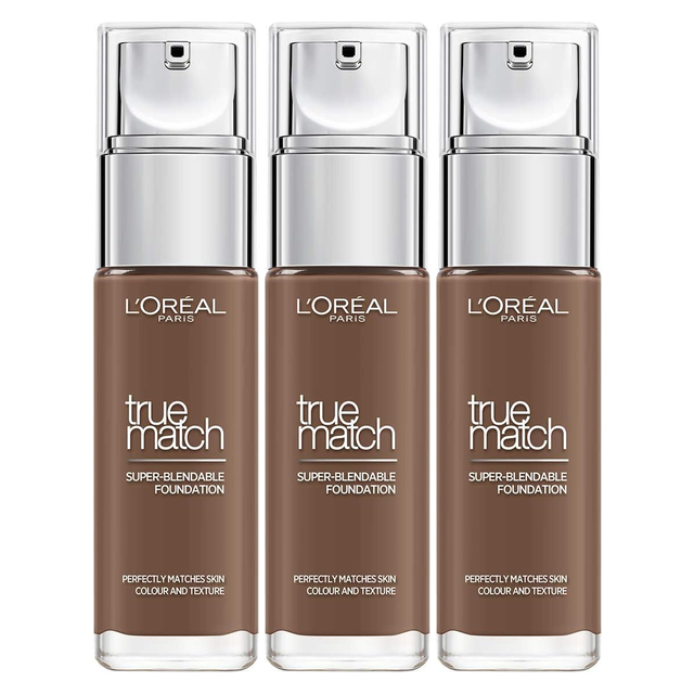 3x L'Oréal Paris True Match Liquid Foundation Pack - 11.N Dark Coffee