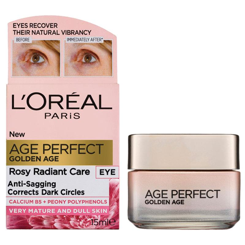LOreal Paris Golden Age Perfect Rosy Radiant Eye Cream Anti Sagging Mature to Dull Skin 15ml