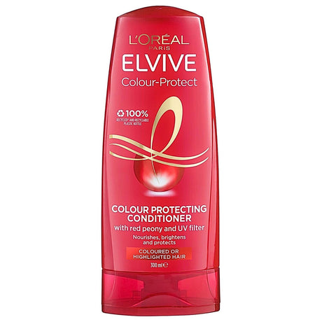 L’Oréal Elvive Colour Protect Conditioner 300ml Red Peony UV Filter for Coloured or Highlighted Hair