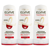 3x L'Oréal 300ml Elvive Total Repair 5 Hair Conditioner (Pack)