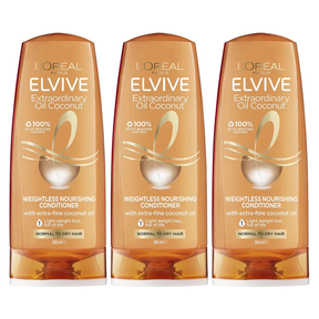 3x L'Oreal Paris Elvive Extraordinary Oil Coconut Conditioner 300ml (Pack)