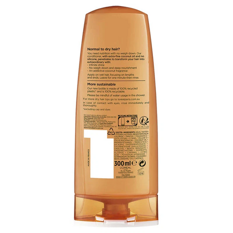 6x L'Oreal Paris Elvive Extraordinary Oil Coconut Conditioner 300ml (Bulk Pack)