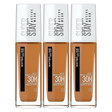 3x Maybelline 30ml SuperStay 30HR Longwear Full Coverage Foundation Pack - 63 Cappuccino