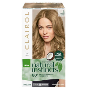 Clairol Semi-Permanant Hair Colour Natural Instincts Lasts 28 Washes 8 Medium Blonde