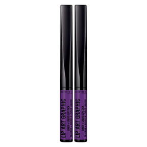 2x Rimmel London 2-in-1 Lip Art Graphic Liner + Liquid Lipstick Pack - 875 Master Piece