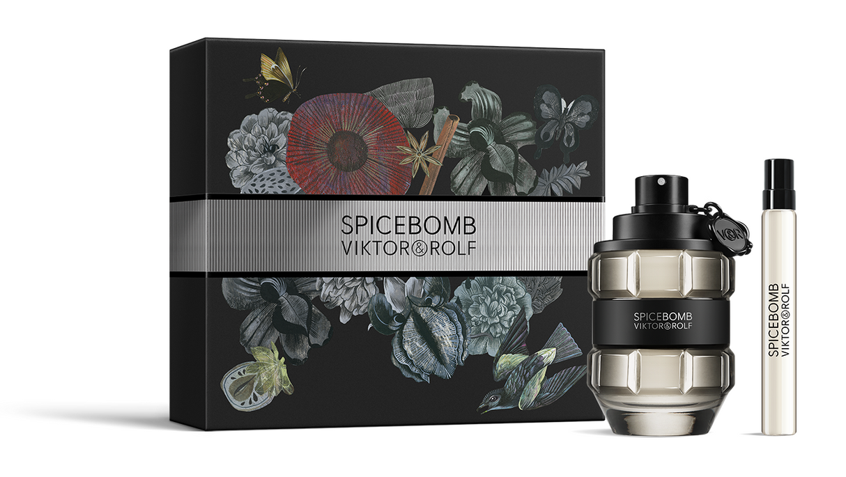 Viktor & Rolf Spicebomb Eau De Toilette Gift Set 90ml +10ml Mens Fragrance