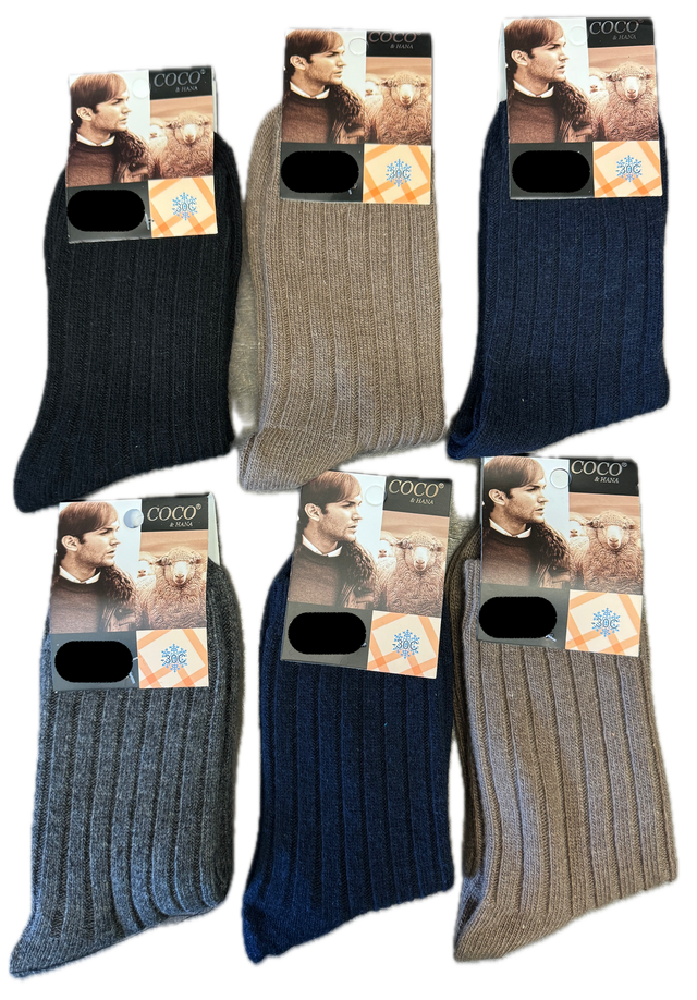 12x Mens Thermo Angora Wool Blend Work Socks - Heavy Duty Outdoor (EU41-EU47)