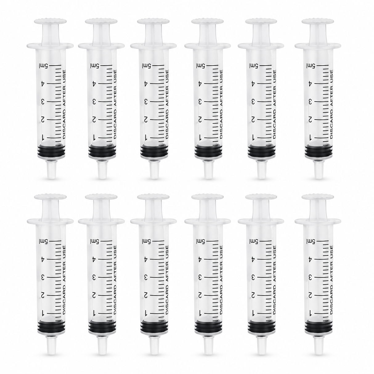 12x 5ml Dessert Syringes Pack - Cocktail Shooter/Cake Decorating (Party Crafts)