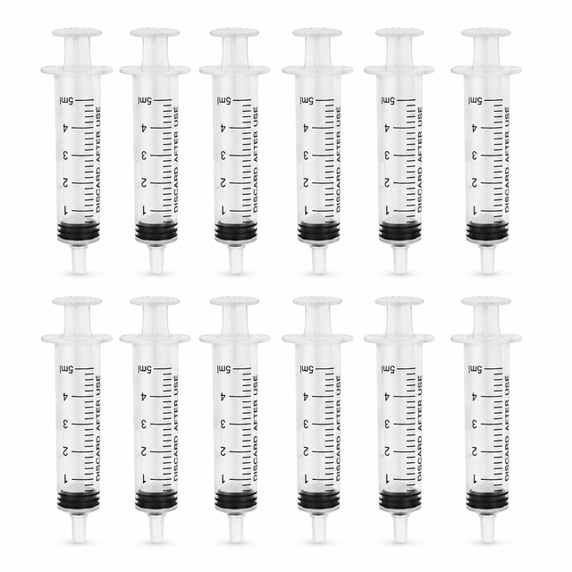 12x 5ml Dessert Syringes Pack - Cocktail Shooter/Cake Decorating (Party Crafts)