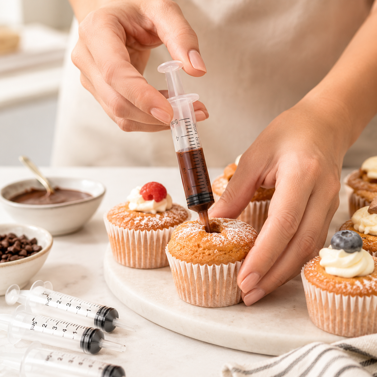 12x 5ml Dessert Syringes Pack - Cocktail Shooter/Cake Decorating (Party Crafts)